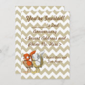 パンプキンパイまたは白および金ゴールドのReptilianの鳥の接合箇所 招待状 (正面/裏面)