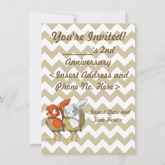 パンプキンパイまたは白および金ゴールドのReptilianの鳥の接合箇所 招待状 (正面)