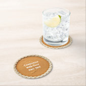 パンプキンパイカスタム文字 ラウンドペーパーコースター (インサイチュ)