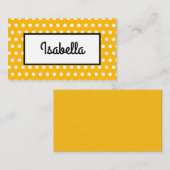 パンプキンパイカラーとホワイトドットマッチングテーマPla プレイスカード (正面/裏面)