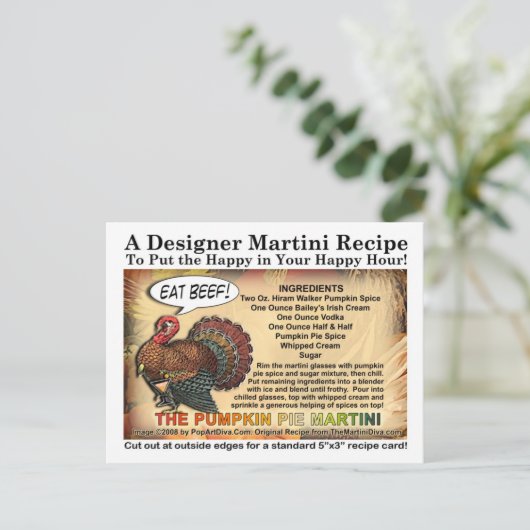 パンプキンパイサンクスギビングマルティーニレシピはがき ポストカード (スタンド正面)