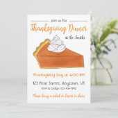 パンプキンパイスライス感謝祭ディナーパーティー 招待状 (スタンド正面)