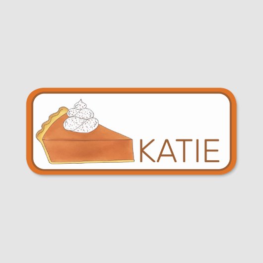 パンプキンパイスライス感謝祭デザートベーカリー食品 名札 (正面)
