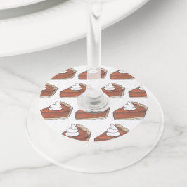 パンプキンパイスライス感謝祭ホリデーディナー ワイングラスタグ