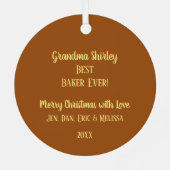 パンプキンパイベイカーパーソナライズされた メタルオーナメント (裏面)