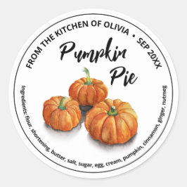 パンプキンパイホーム焼いた ラウンドシール