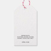 パンプキンパイミックスギフトラベルとヴィンテージパンプキン ギフトタグ (裏面)