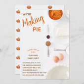 パンプキンパイモダンクリスマスディナーパーティー 招待状 (正面/裏面)