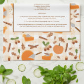 パンプキンパイレシピへ織機の秋の秋パターン キッチンタオル (折り畳み)