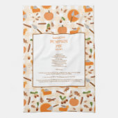 パンプキンパイレシピへ織機の秋の秋パターン キッチンタオル (縦)