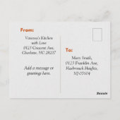 パンプキンパイレシピカードサンクスギビングとクリスマス ポストカード (裏面)