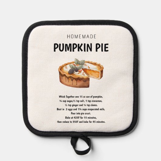 "パンプキンパイレシピコージーギフトアイディア 鍋敷き (正面)