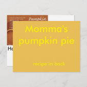 パンプキンパイレシピ ポストカード (正面/裏面)