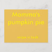 パンプキンパイレシピ ポストカード (正面)