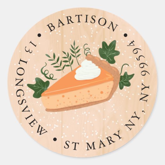 パンプキンパイ会社クラシックの丸ステッカー ラウンドシール (正面)