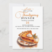 パンプキンパイ伝統的感謝祭ディナー 招待状 (正面)