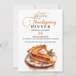 パンプキンパイ伝統的感謝祭ディナー 招待状