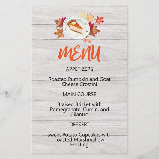 パンプキンパイ修正すべてのメニュー (正面)