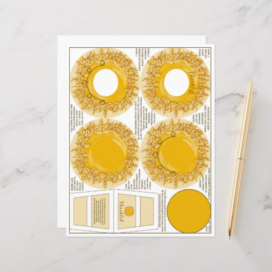 パンプキンパイ感謝の感謝表カードフレーム (正面/裏面インサイチュ)