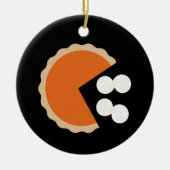 パンプキンパイ感謝祭ユーモアのパンプキンシーズン セラミックオーナメント (正面)