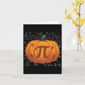 パンプキンパイ数学おかしなハロウィーン感謝祭パイD カード (黄色い花)