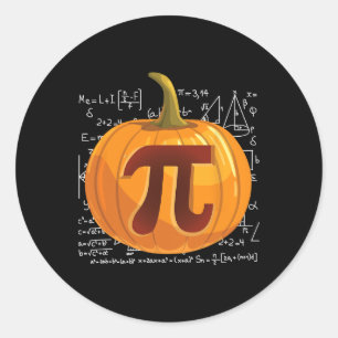パンプキンパイ数学おもしろいハロウィンサンクスギビングパイ日 ラウンドシール