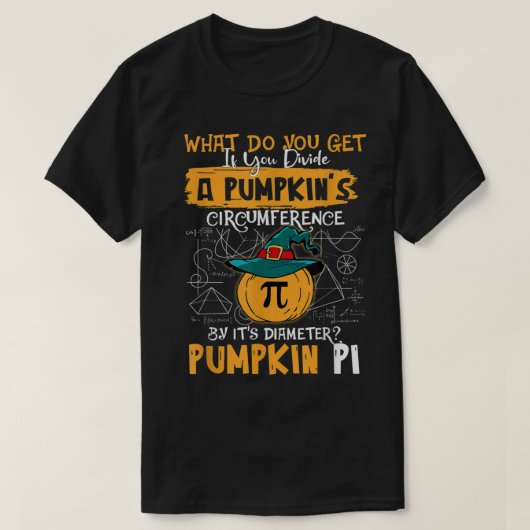 パンプキンパイ数学先生ハロウィンサンクスギビングパイ Tシャツ (デザイン正面)