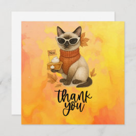 パンプキンパイ猫好きへの感謝祭 サンキューカード