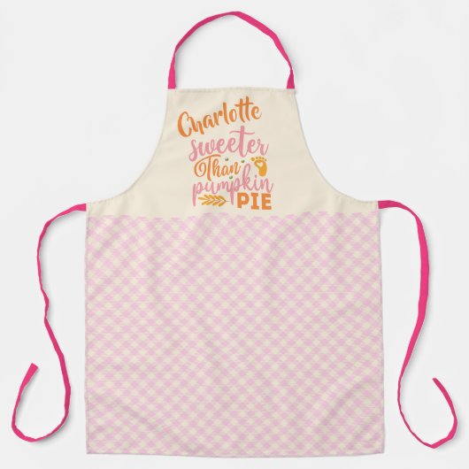 パンプキンパイ生まれたばかりのベビー妊娠感謝祭 エプロン (正面)