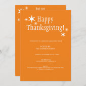 パンプキンパイ秋のスターサンクスギビングディナー 招待状 (正面/裏面)