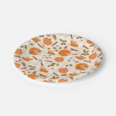 パンプキンパイ秋の秋パターン ペーパープレート (アングル)