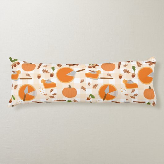 パンプキンパイ秋の秋パターン ボディピロー (正面)