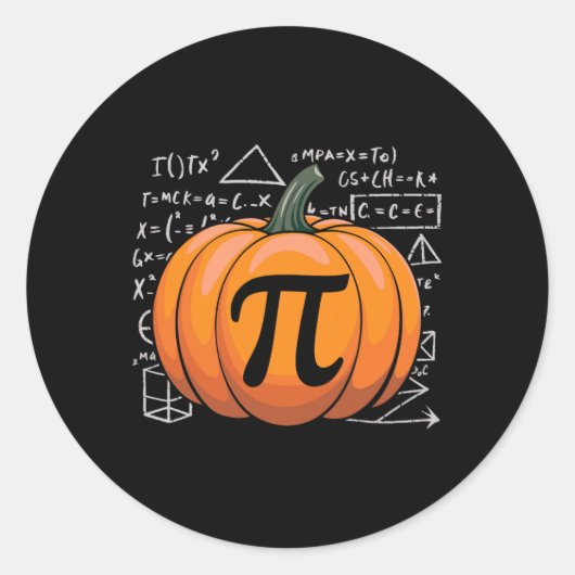 パンプキンパイ算数おもしろい感謝祭パイ日Math Te ラウンドシール (正面)