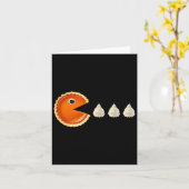 パンプキンパイ食べパイのクリーム感謝祭おもしろいり カード (黄色い花)