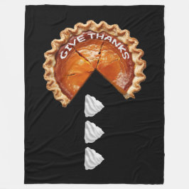 パンプキンパイ食べパイのホイップクリームの渦巻き フリースブランケット