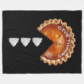 パンプキンパイ食べパイのホイップクリームの渦巻き フリースブランケット (正面(横))