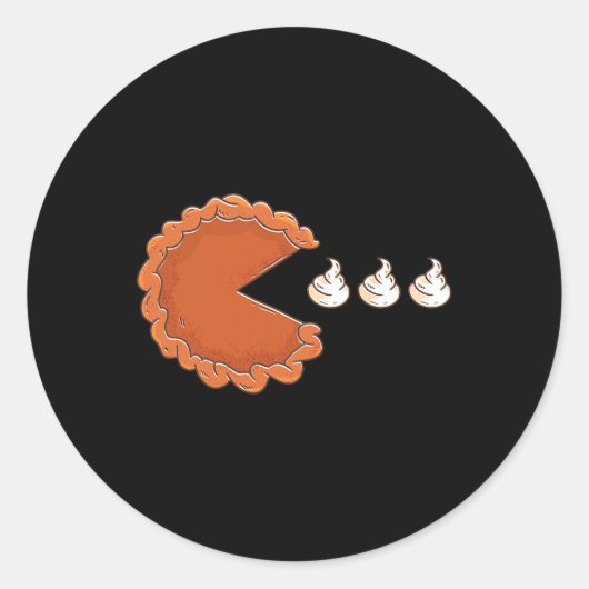 パンプキンパイ食べパイのホイップクリーム感謝祭 ラウンドシール (正面)