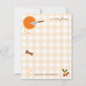 パンプキンパイ オータム フォール サンクスギビング ノートカード (正面)