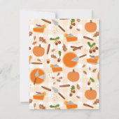 パンプキンパイ オータム フォール サンクスギビング ノートカード (裏面)