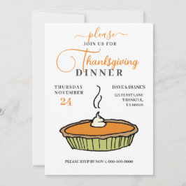 パンプキンパイ、感謝祭ディナー 招待状