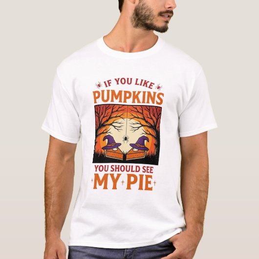 パンプキンパイ 楽しいハロウィン 魔女の帽子 ヴィンテージ_1 Tシャツ (正面)