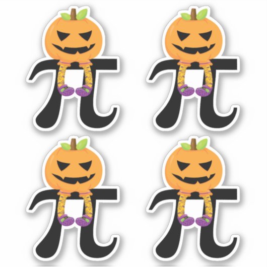 パンプキンパイ – pi数学ハロウィーンユーモア シール (正面)