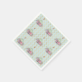 パンプキンパステルエレガント秋フローラティール(緑がかった色)金ゴールドピンク スタンダードカクテルナプキン (角)