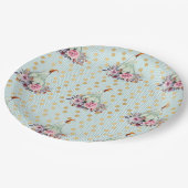 パンプキンパステルエレガント秋フローラ秋ティール(緑がかった色) ペーパープレート (アングル)