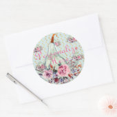 パンプキンパステルエレガント秋フローラ秋ティール(緑がかった色) ラウンドシール (封筒)