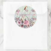 パンプキンパステルエレガント秋フローラ秋ティール(緑がかった色) ラウンドシール (バッグ)