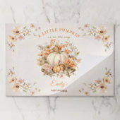 パンプキンパステルフローラティアウェイ紙ランチョンマット ペーパーパッド (折り畳み)