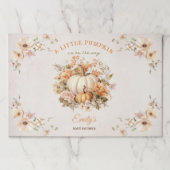 パンプキンパステルフローラティアウェイ紙ランチョンマット ペーパーパッド (正面)