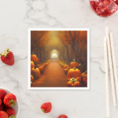 パンプキンパスビューティフルオータムシーン紙 スタンダードカクテルナプキン (インサイチュ)