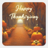 パンプキンパス 美しい秋の風景 オーダーメイド スクエアシール (正面)